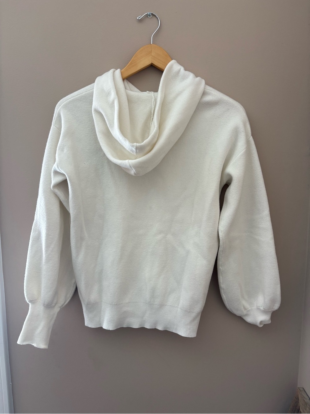 Women's Cozy Drawstring Pullover Sweater - White and Brown bundle - Picture 3 of 6